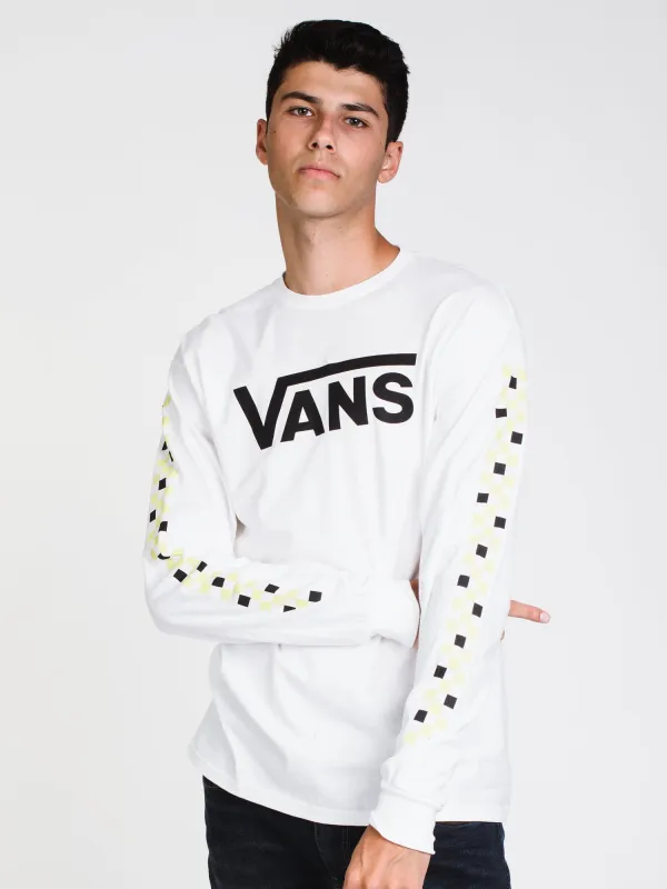 MENS CL MULTI CHECKER LONG SLEEVE T-SHIRT- WHITE - CLEARANCE made by Vans