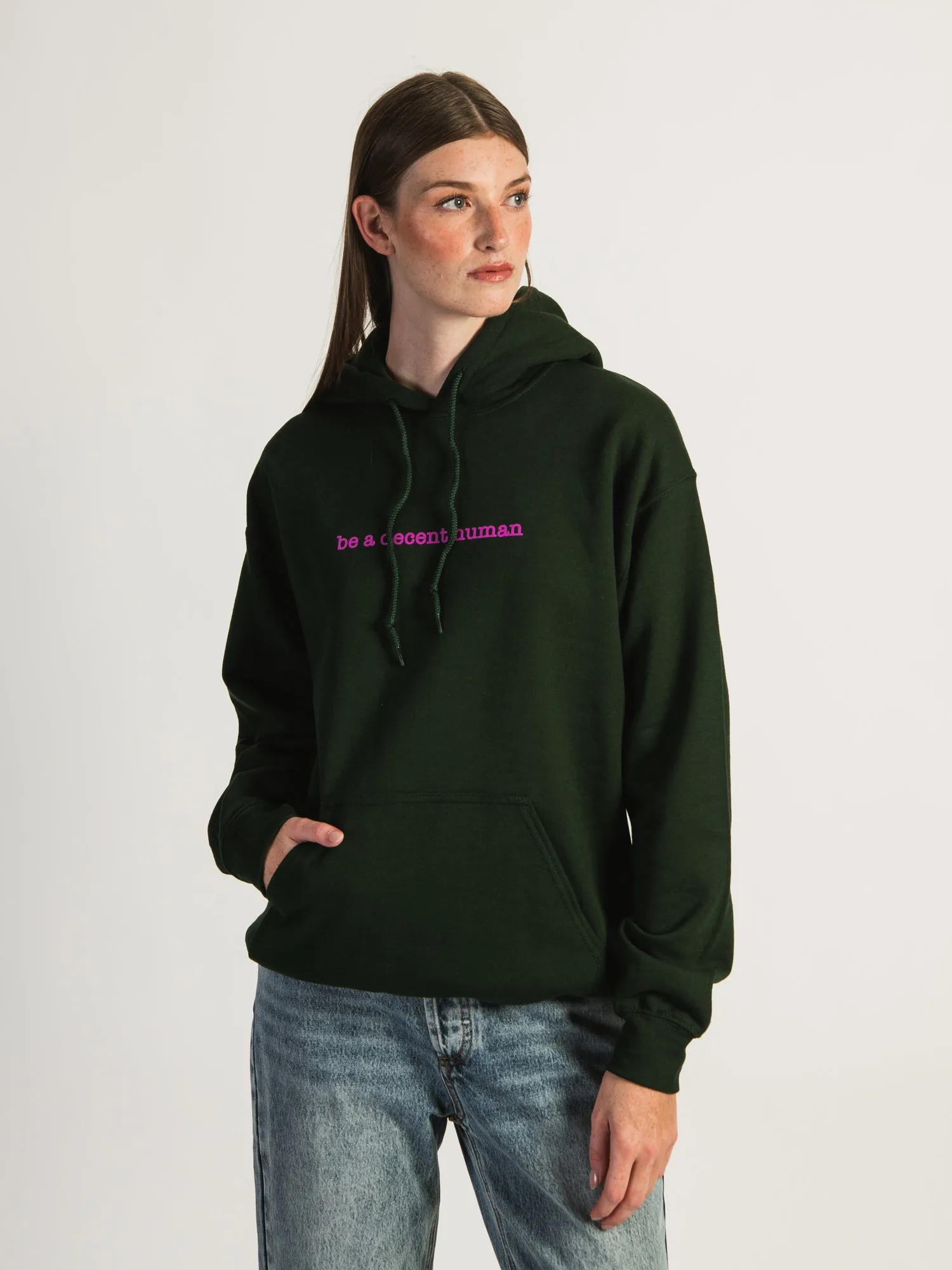 BARSTOOL SPORTS BE A DECENT HUMAN HOODIE sold by Boathouse product image thumbnail 2