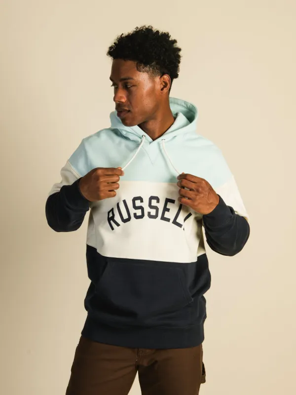RUSSELL STYLE COLOUR BLOCK PULL OVER HOODIE - CLEARANCE sold by Boathouse