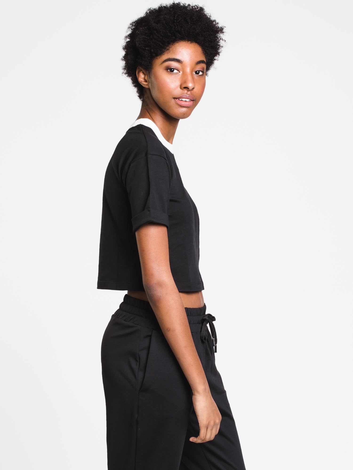 WOMENS CROP SHORT SLEEVE LOGO TEE - BLACK - CLEARANCE sold by Boathouse product image thumbnail 3