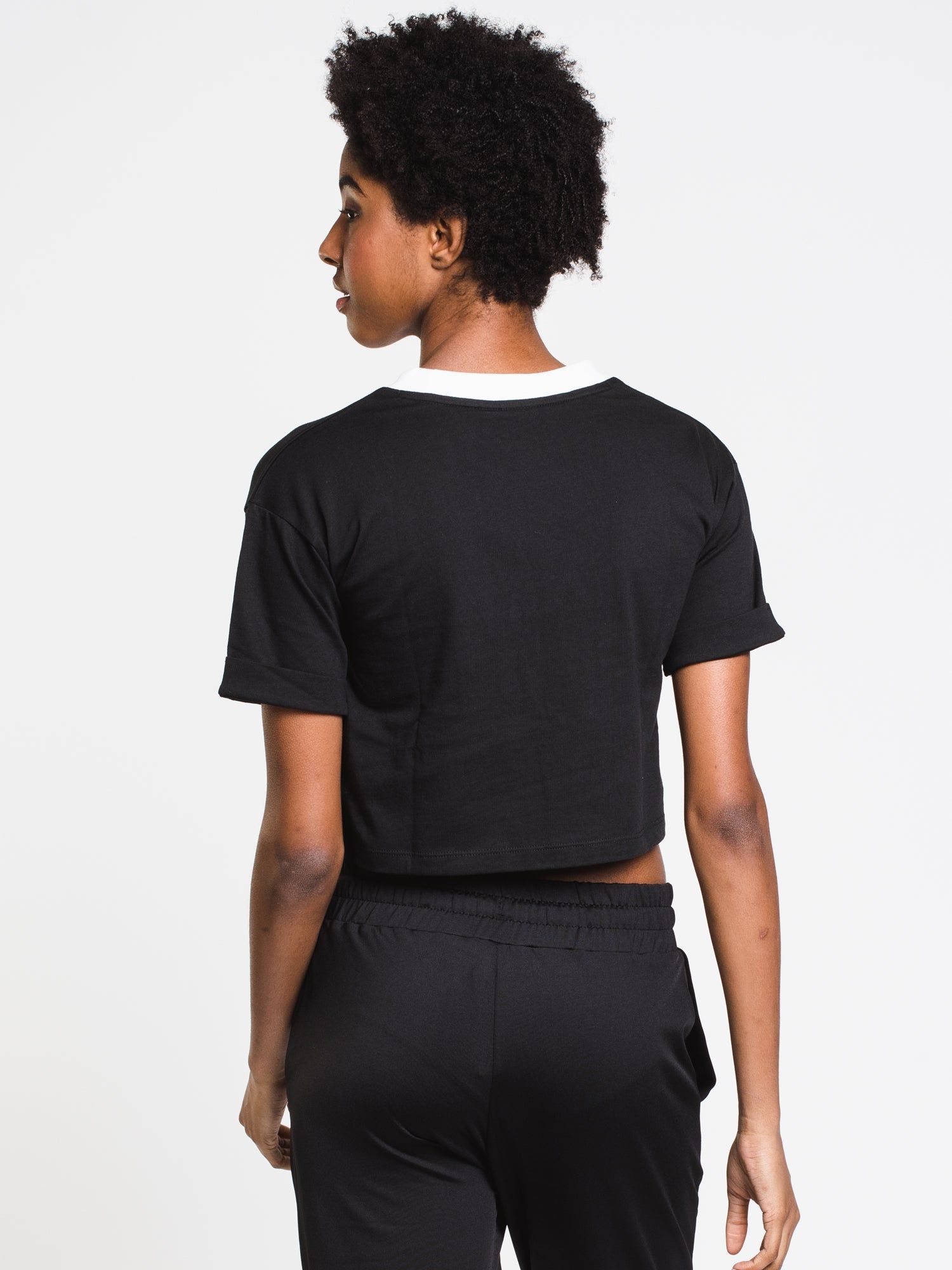 WOMENS CROP SHORT SLEEVE LOGO TEE - BLACK - CLEARANCE sold by Boathouse product image thumbnail 2