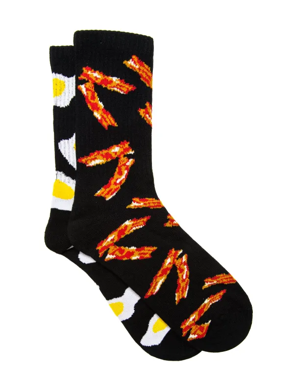BACON AND EGGS SOCKS - BLACK made by Boathouse