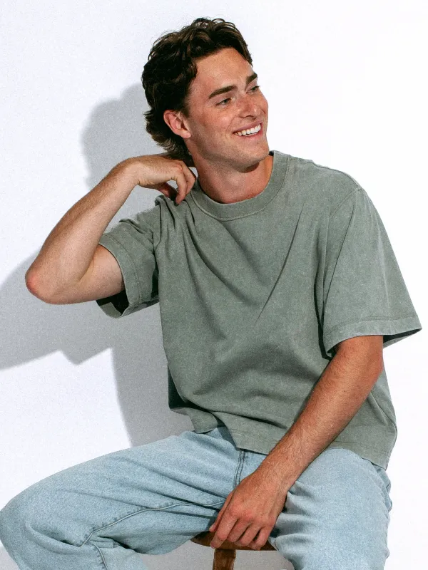 KOLBY SHORT CUT HEAVYWEIGHT TEE - GREEN sold by Boathouse