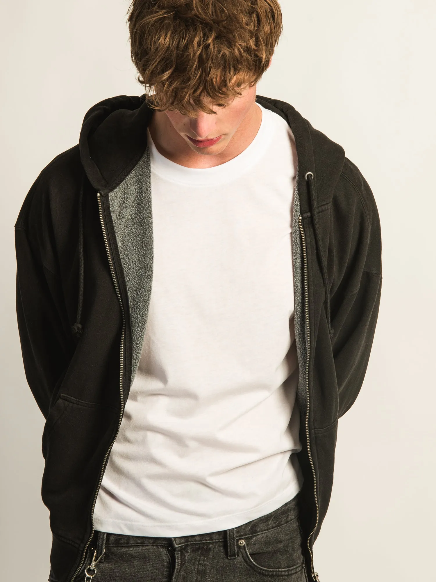 KOLBY RELAXED CREW FIT FULL ZIP HOODIE - BLACK sold by Boathouse product image thumbnail 5