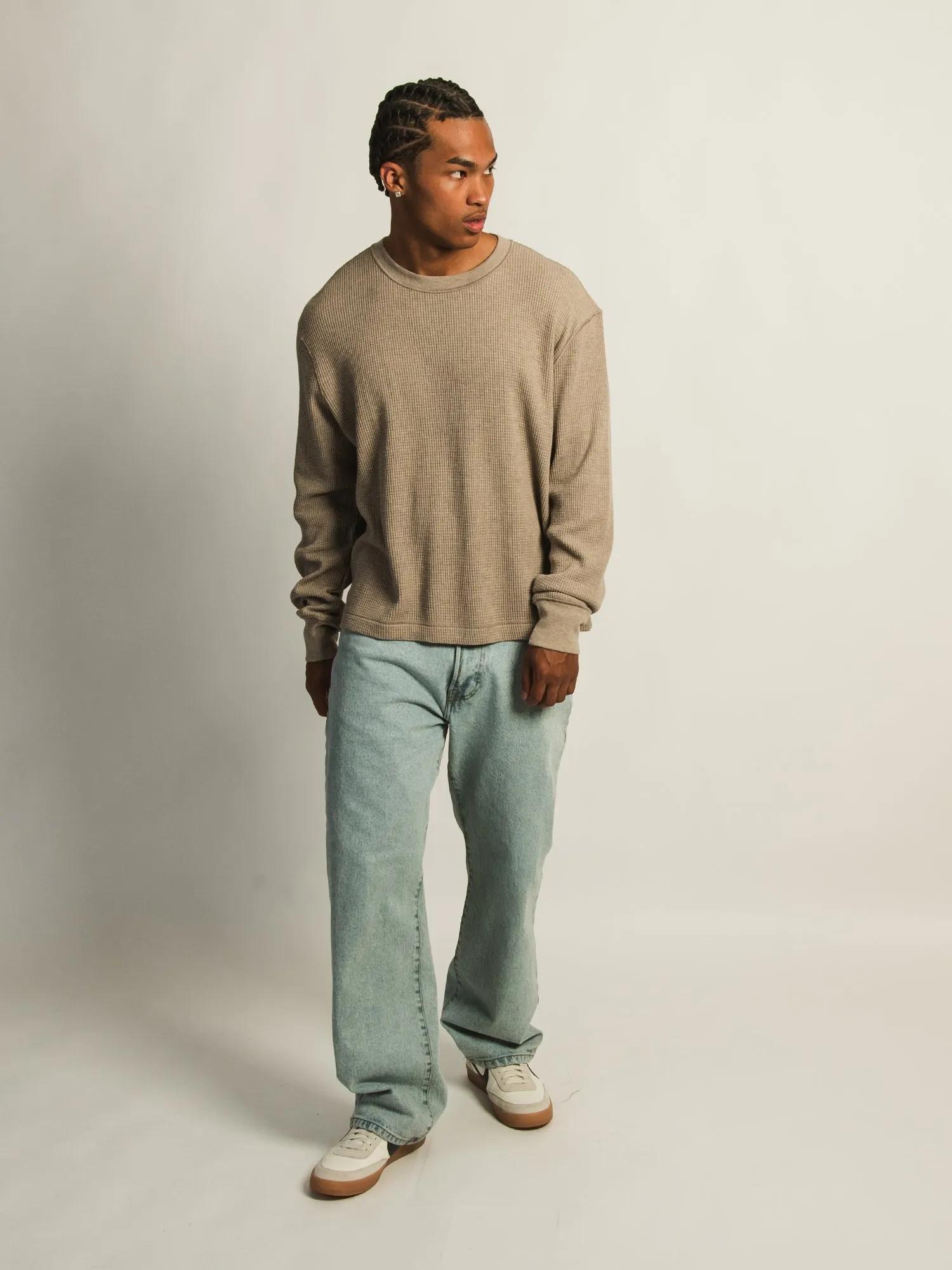 KOLBY SHORT CUT LONG SLEEVE WAFFLE SHIRT - BROWN sold by Boathouse product image thumbnail 2