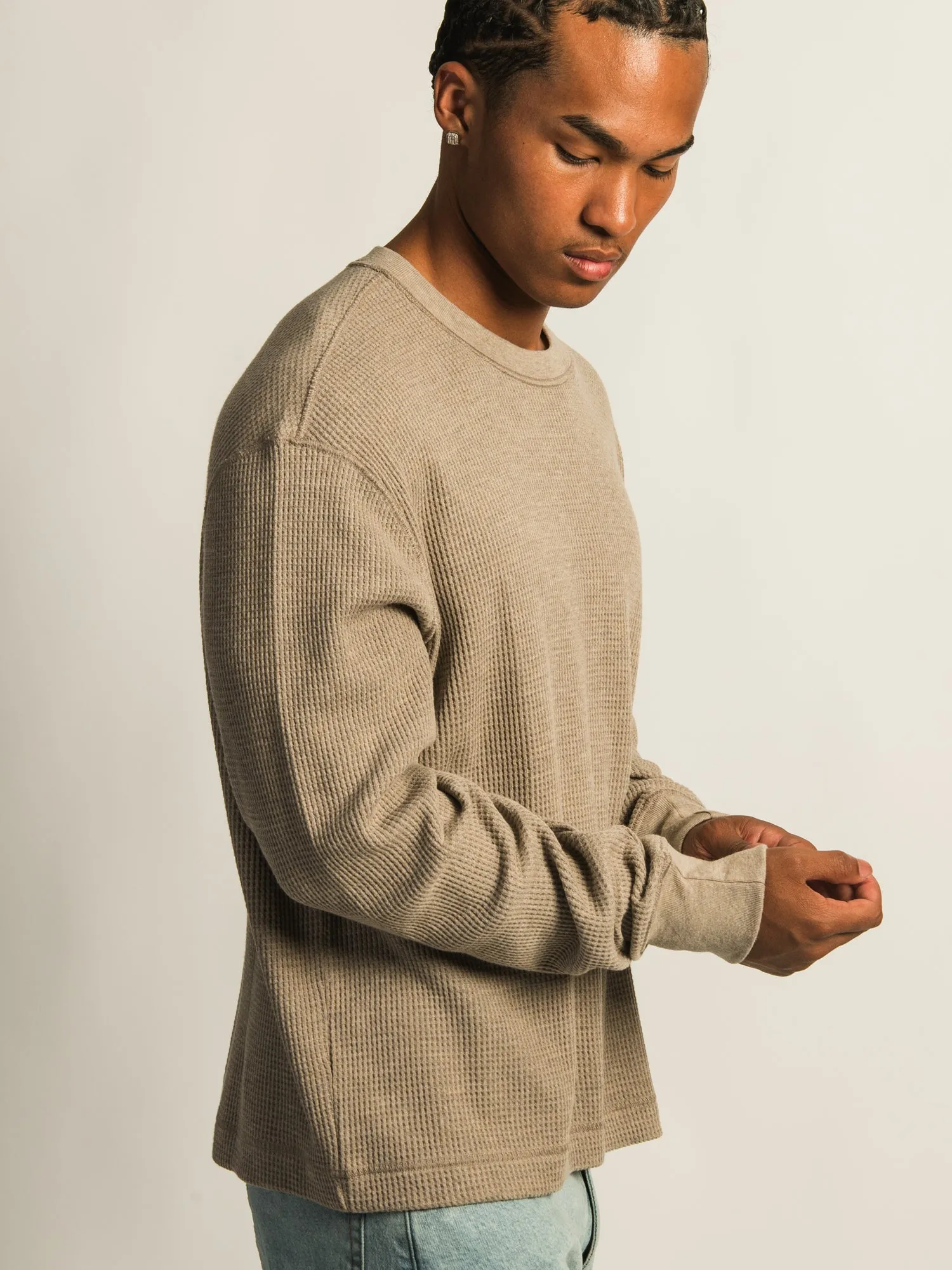 KOLBY SHORT CUT LONG SLEEVE WAFFLE SHIRT - BROWN sold by Boathouse product image thumbnail 4