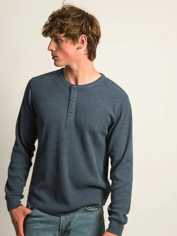 KOLBY WAFFLE HENLEY - NAVY sold by Boathouse