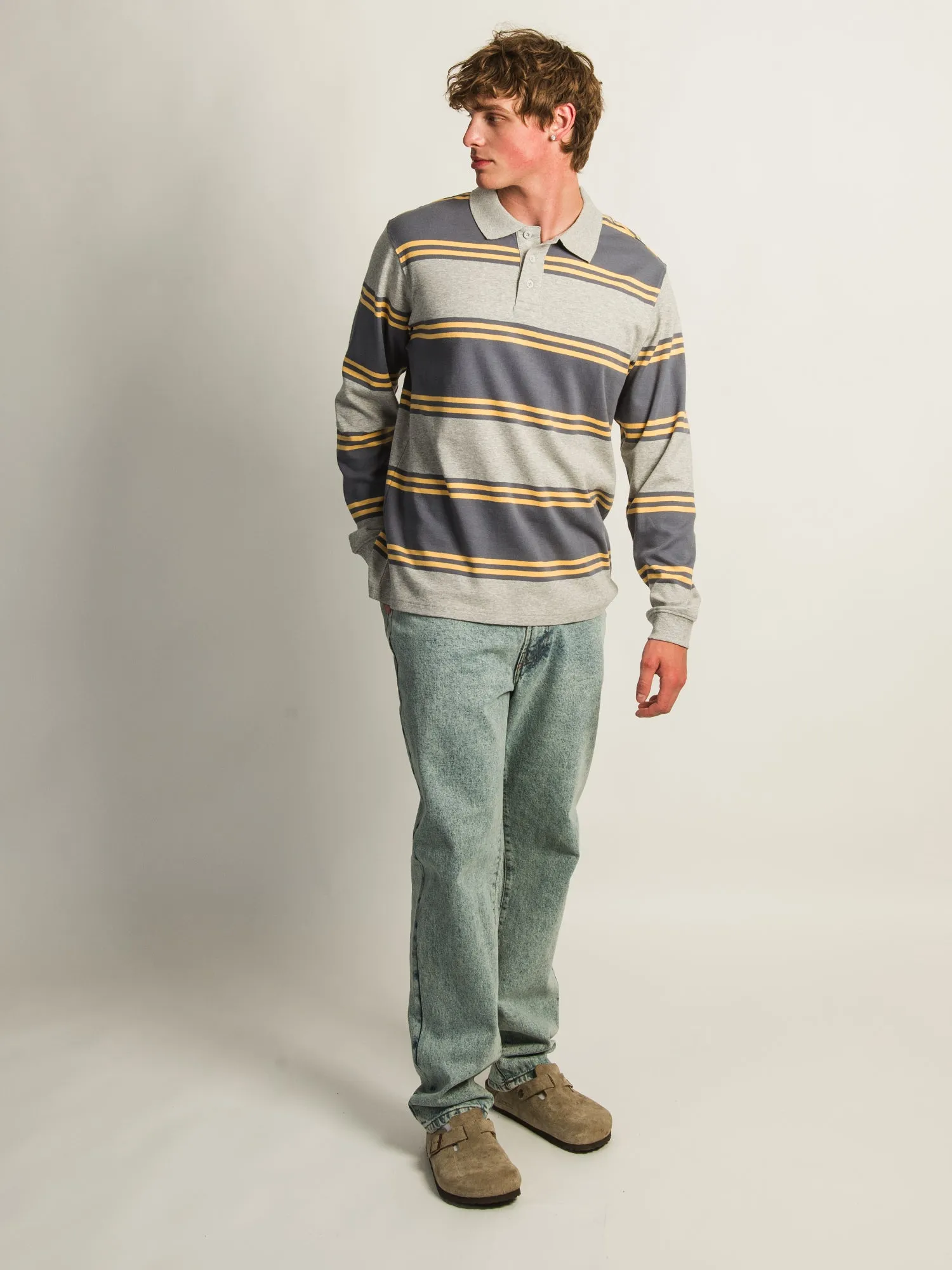 KOLBY LONG SLEEVE RUGBY SHIRT - HEATHER GREY sold by Boathouse product image thumbnail 2