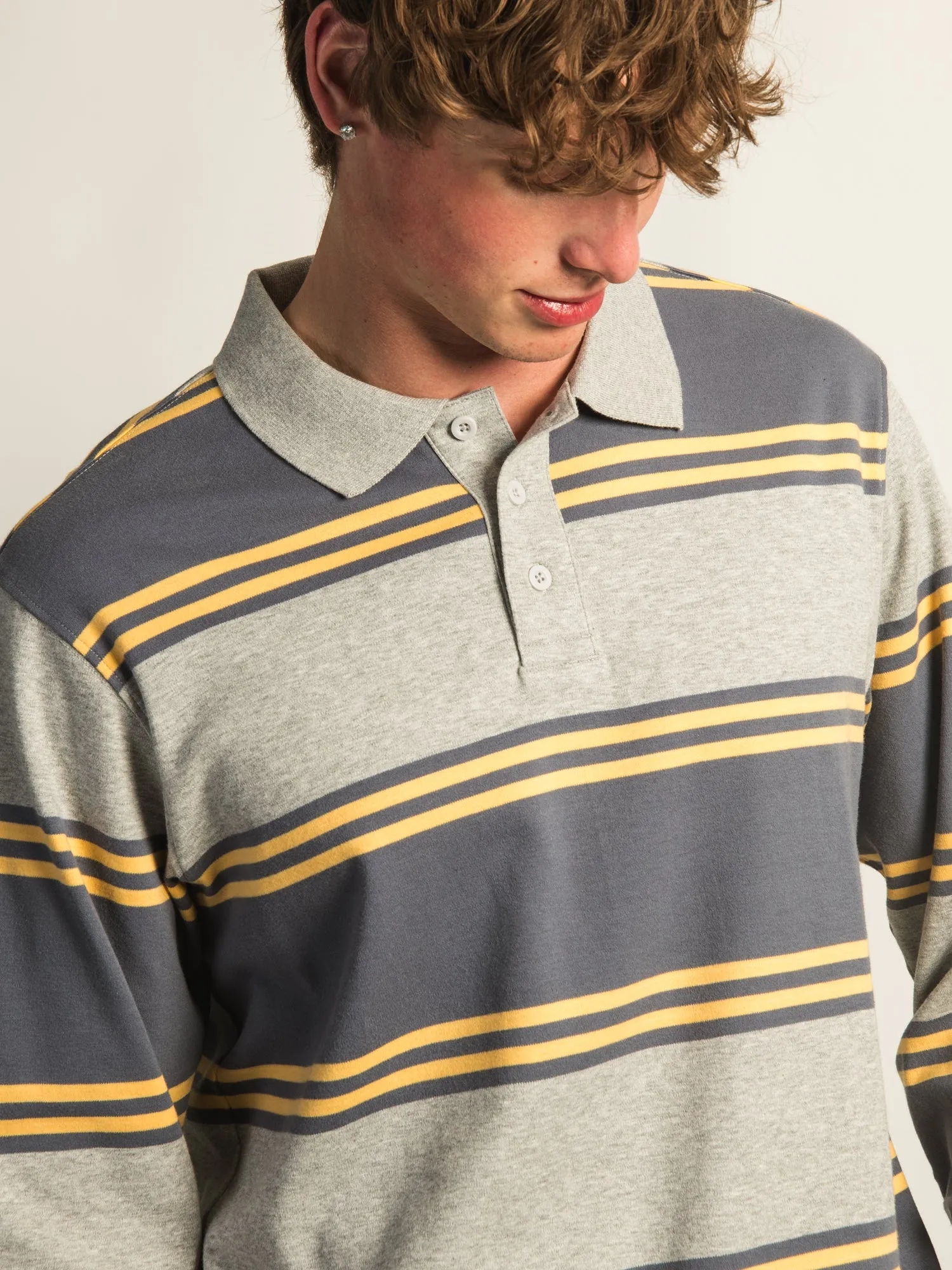 KOLBY LONG SLEEVE RUGBY SHIRT - HEATHER GREY sold by Boathouse product image thumbnail 5