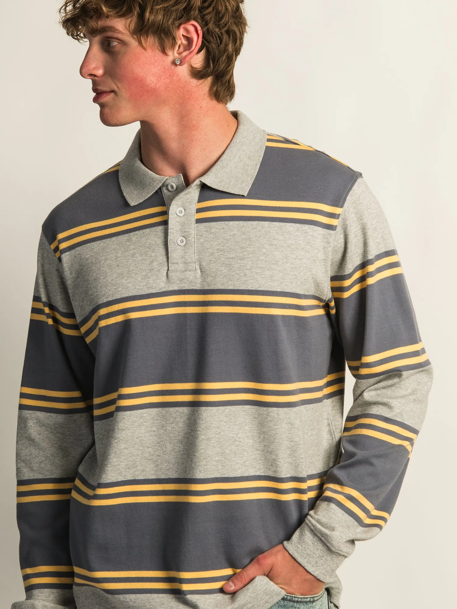 KOLBY LONG SLEEVE RUGBY SHIRT - HEATHER GREY sold by Boathouse product image thumbnail 4