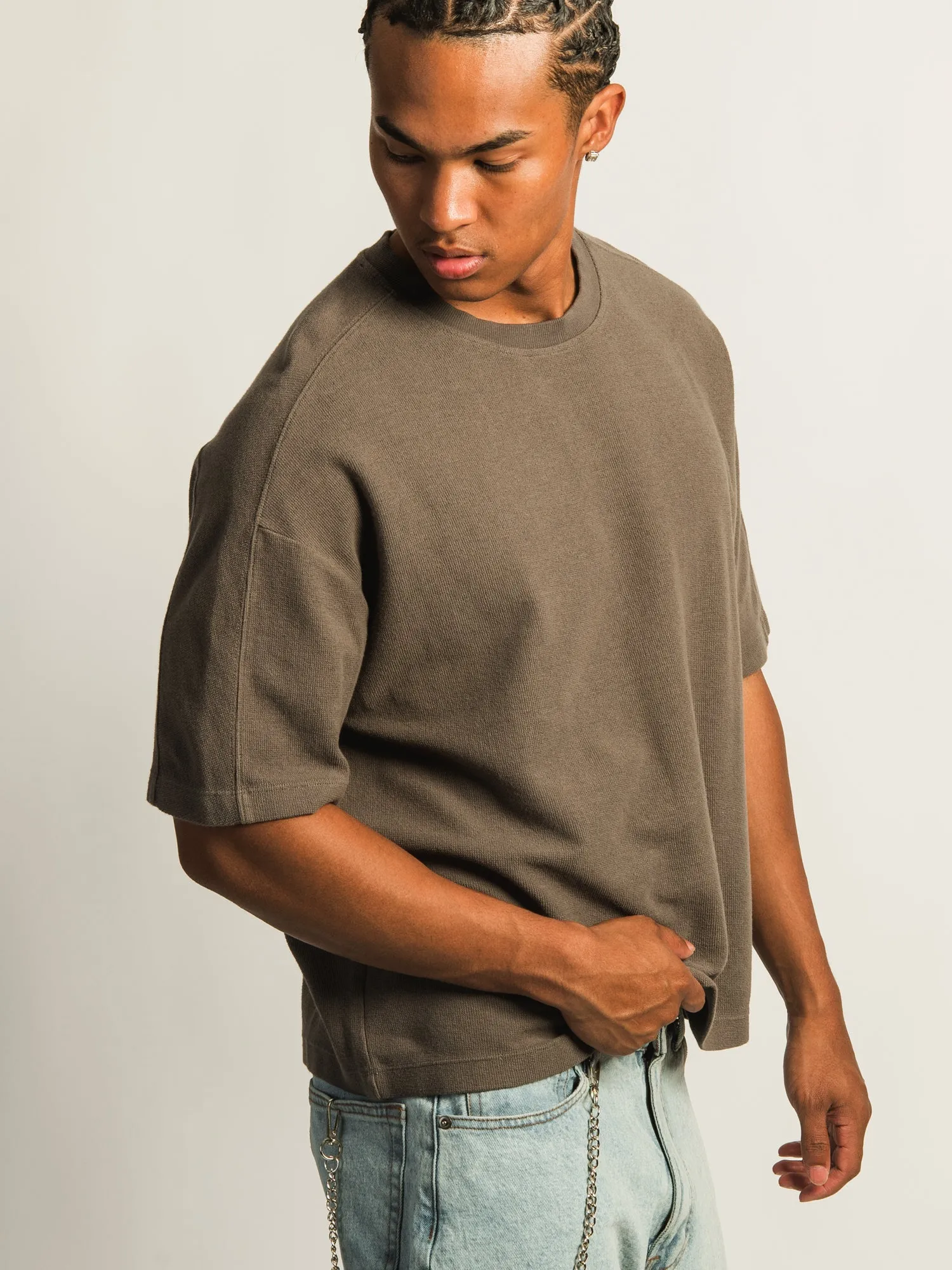KOLBY SHORT CUT KNIT TEE- IRON sold by Boathouse product image thumbnail 4
