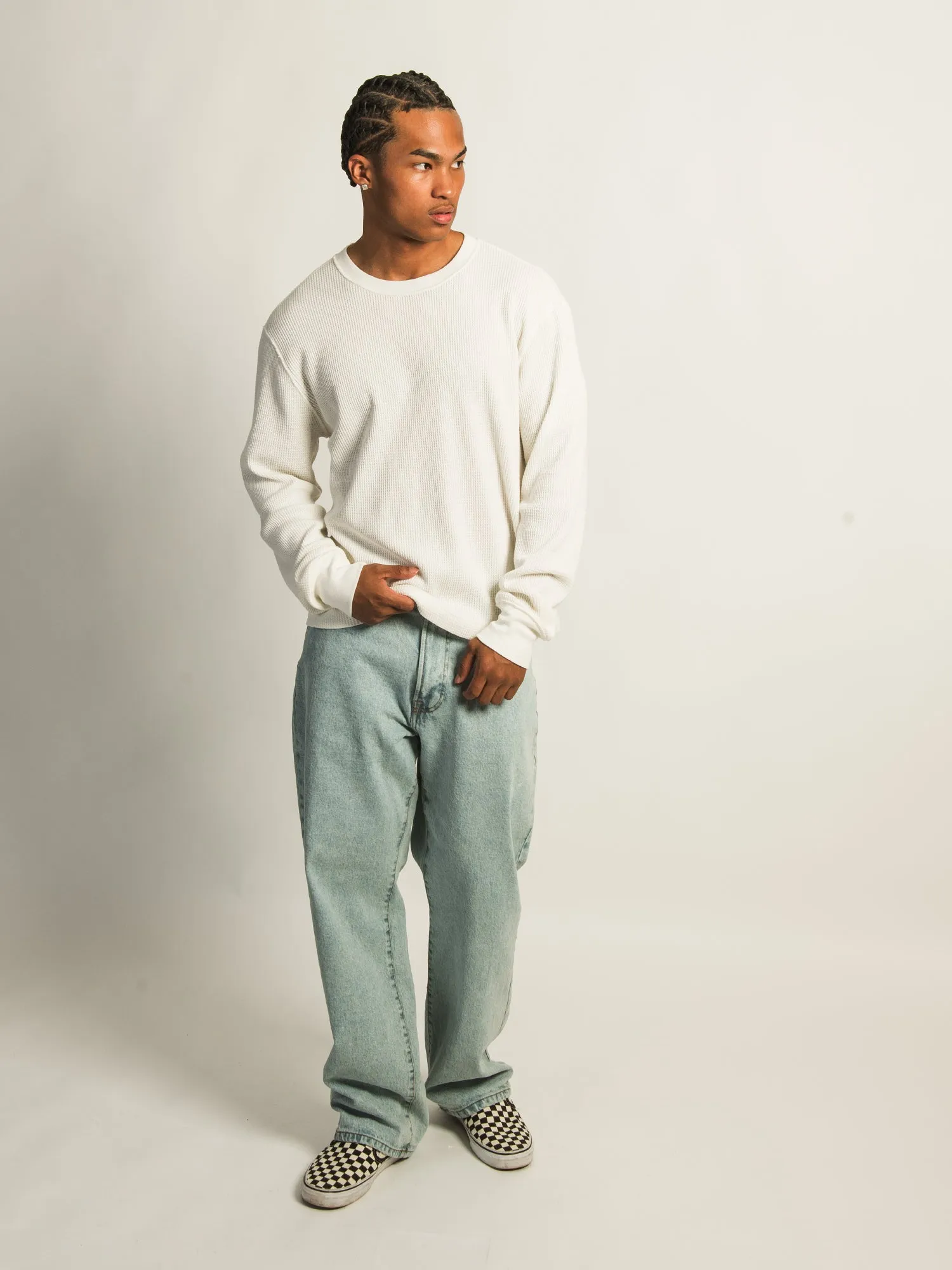 KOLBY SHORT CUT LONG SLEEVE WAFFLE SHIRT - OFF WHITE sold by Boathouse product image thumbnail 2