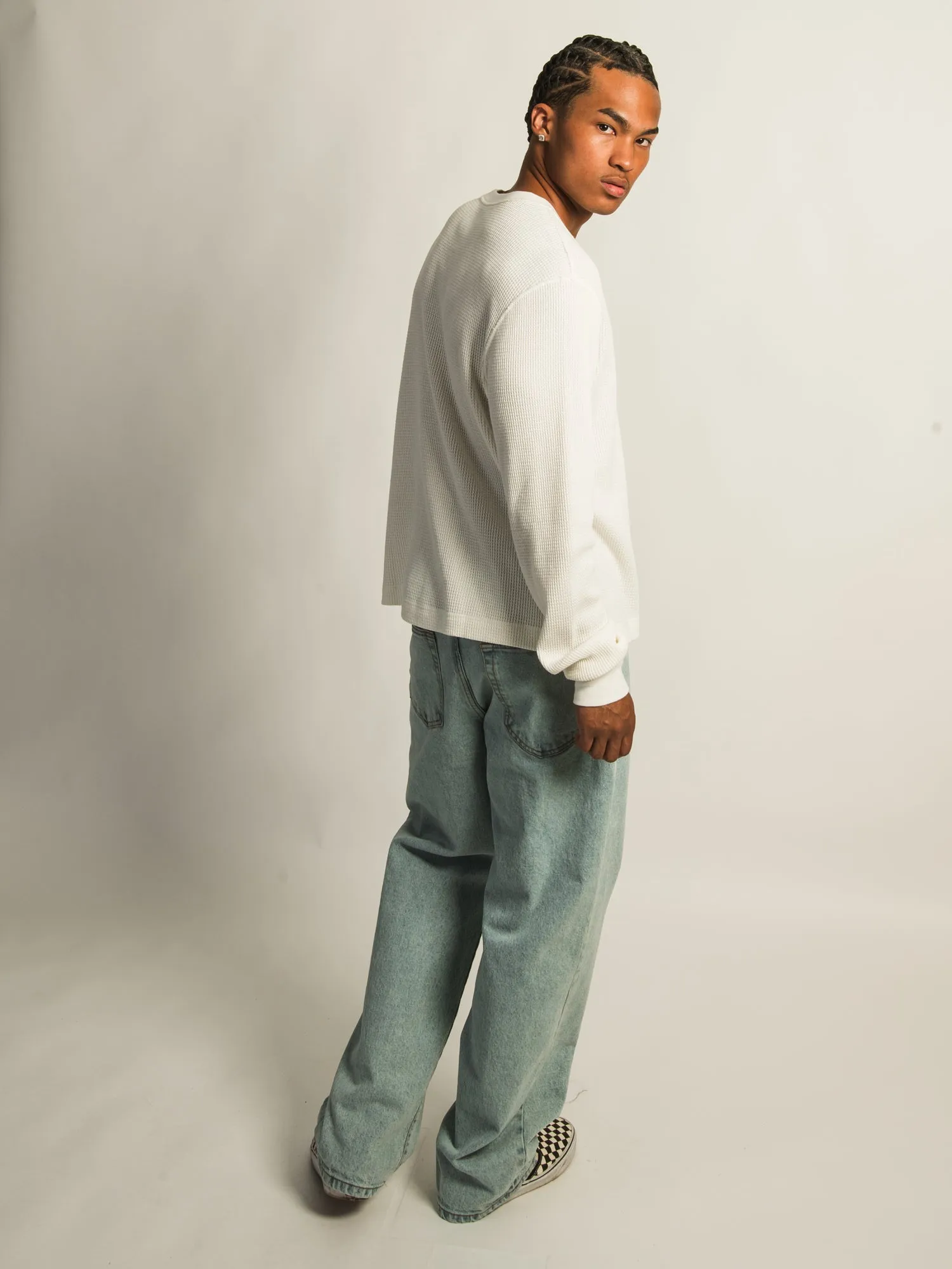 KOLBY SHORT CUT LONG SLEEVE WAFFLE SHIRT - OFF WHITE sold by Boathouse product image thumbnail 5