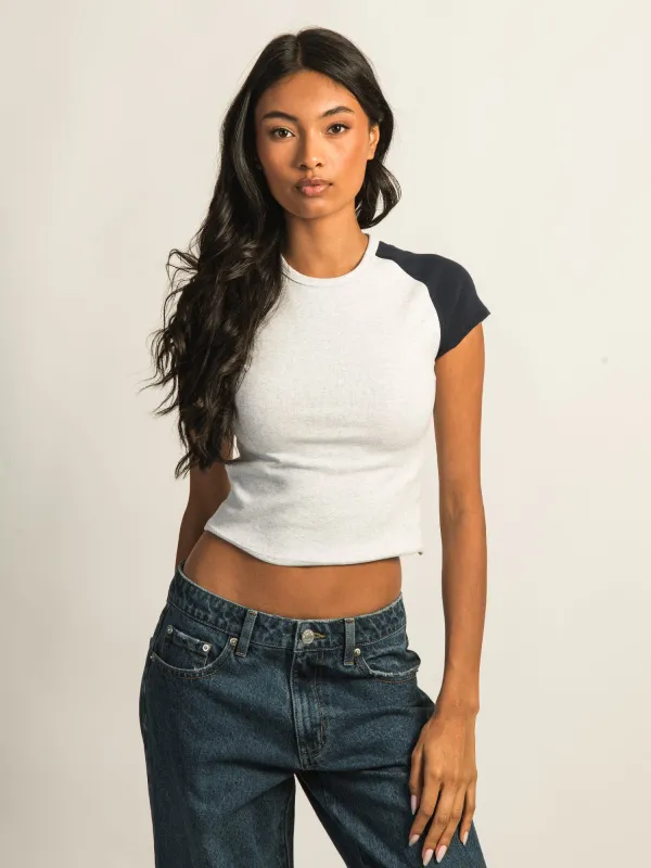 HARLOW MISSY RAGLAN TEE - CLOUD sold by Boathouse