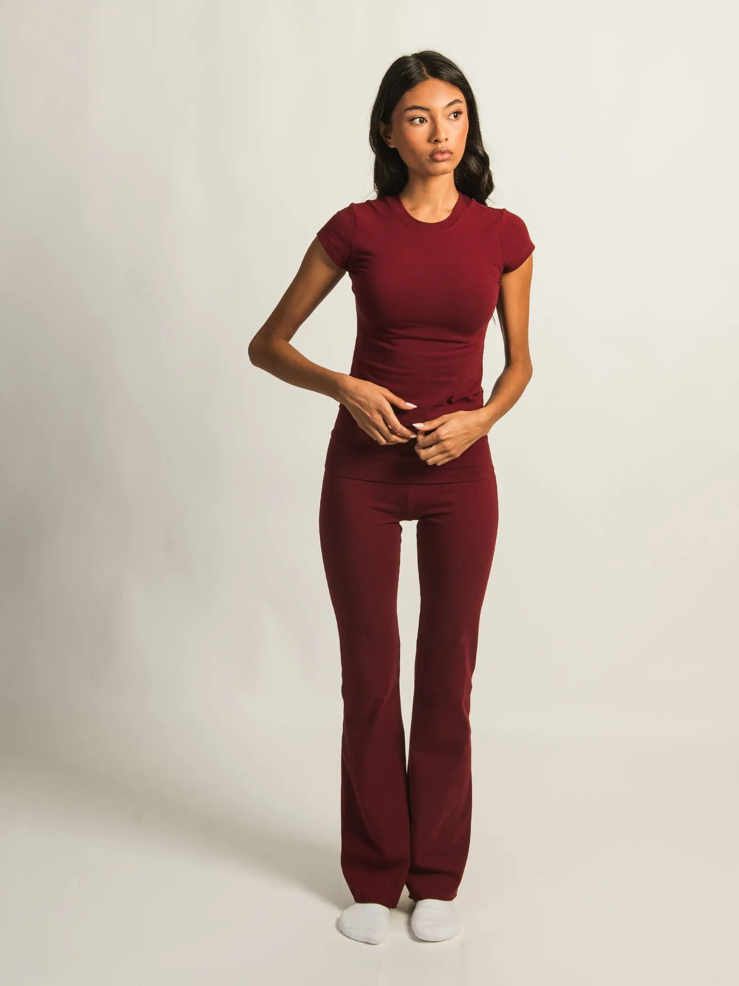 HARLOW GIA FOLDOVER PANT - BURGUNDY sold by Boathouse product image thumbnail 3