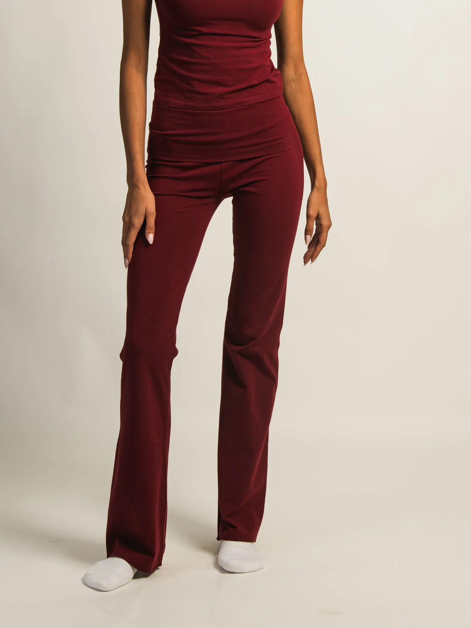 HARLOW GIA FOLDOVER PANT - BURGUNDY sold by Boathouse product image thumbnail 2