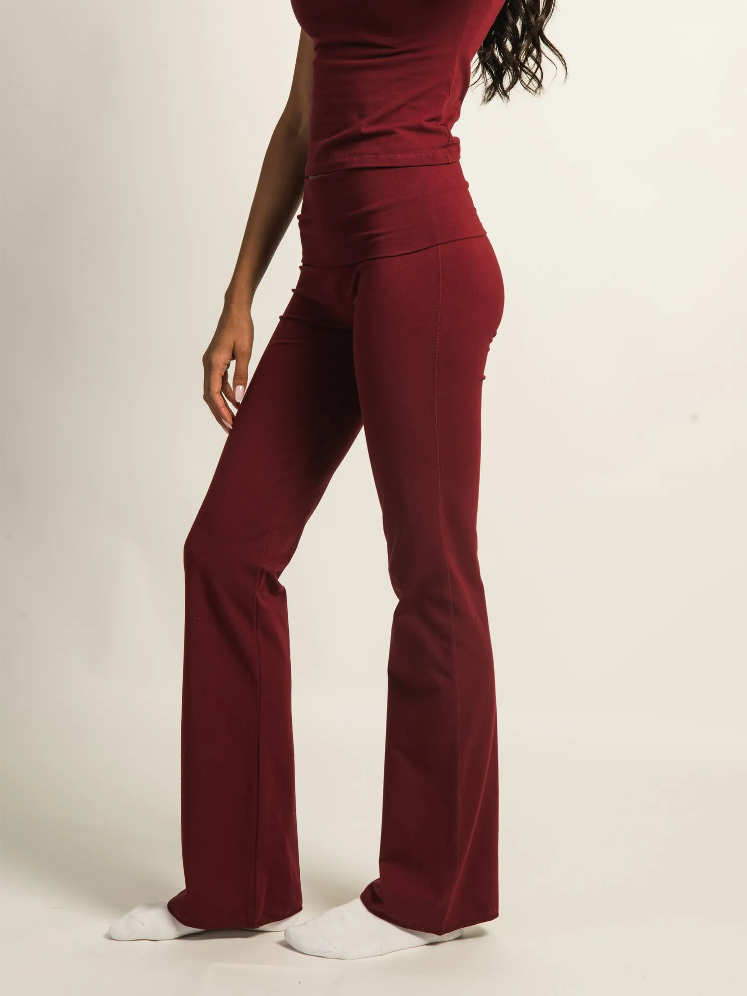 HARLOW GIA FOLDOVER PANT - BURGUNDY sold by Boathouse product image thumbnail 4