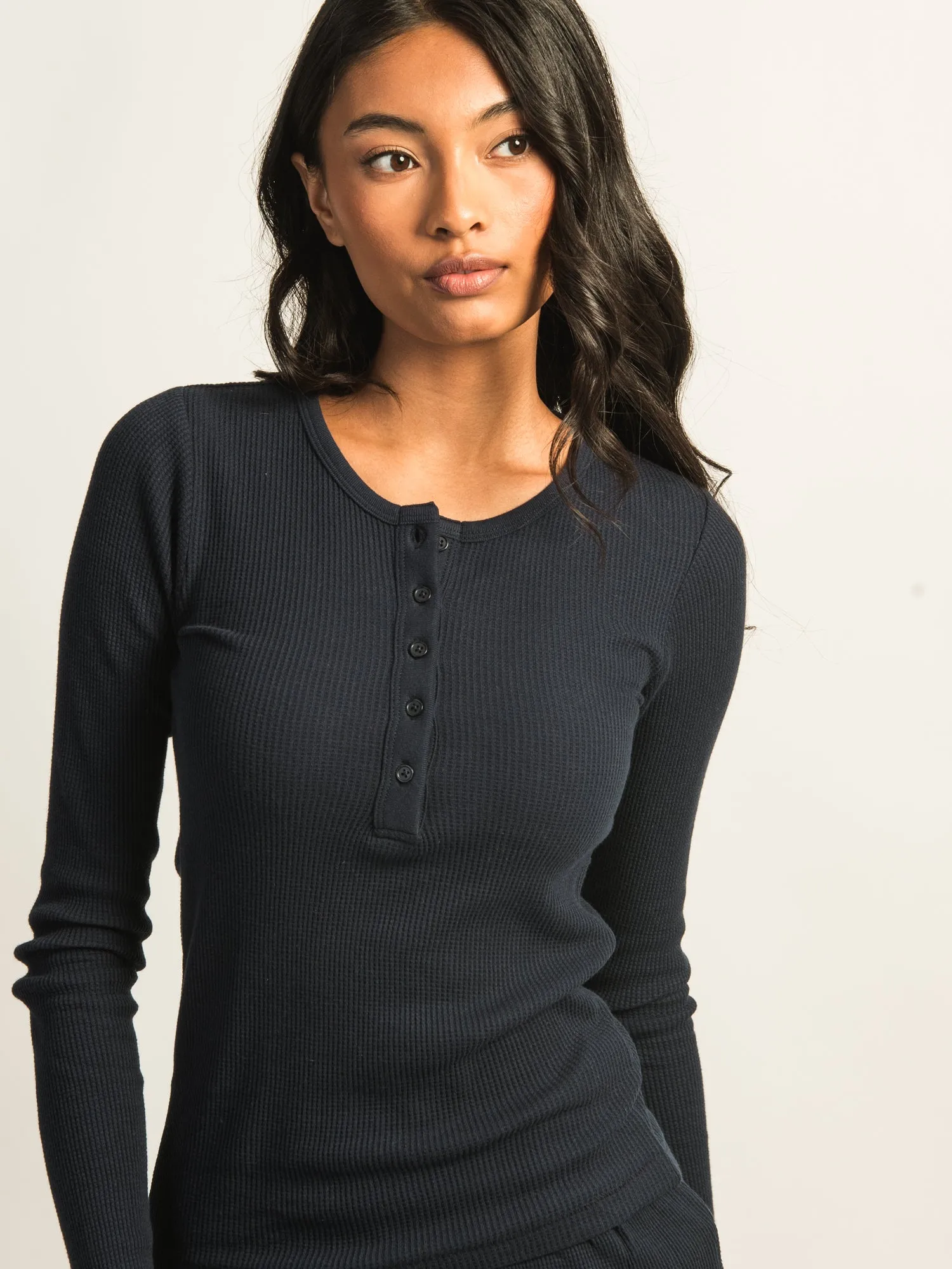 HARLOW WINNIE WAFFLE HENLEY - NAVY sold by Boathouse product image thumbnail 3