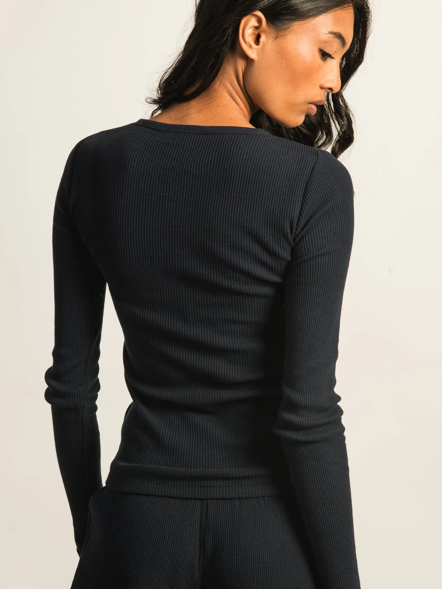 HARLOW WINNIE WAFFLE HENLEY - NAVY sold by Boathouse product image thumbnail 5