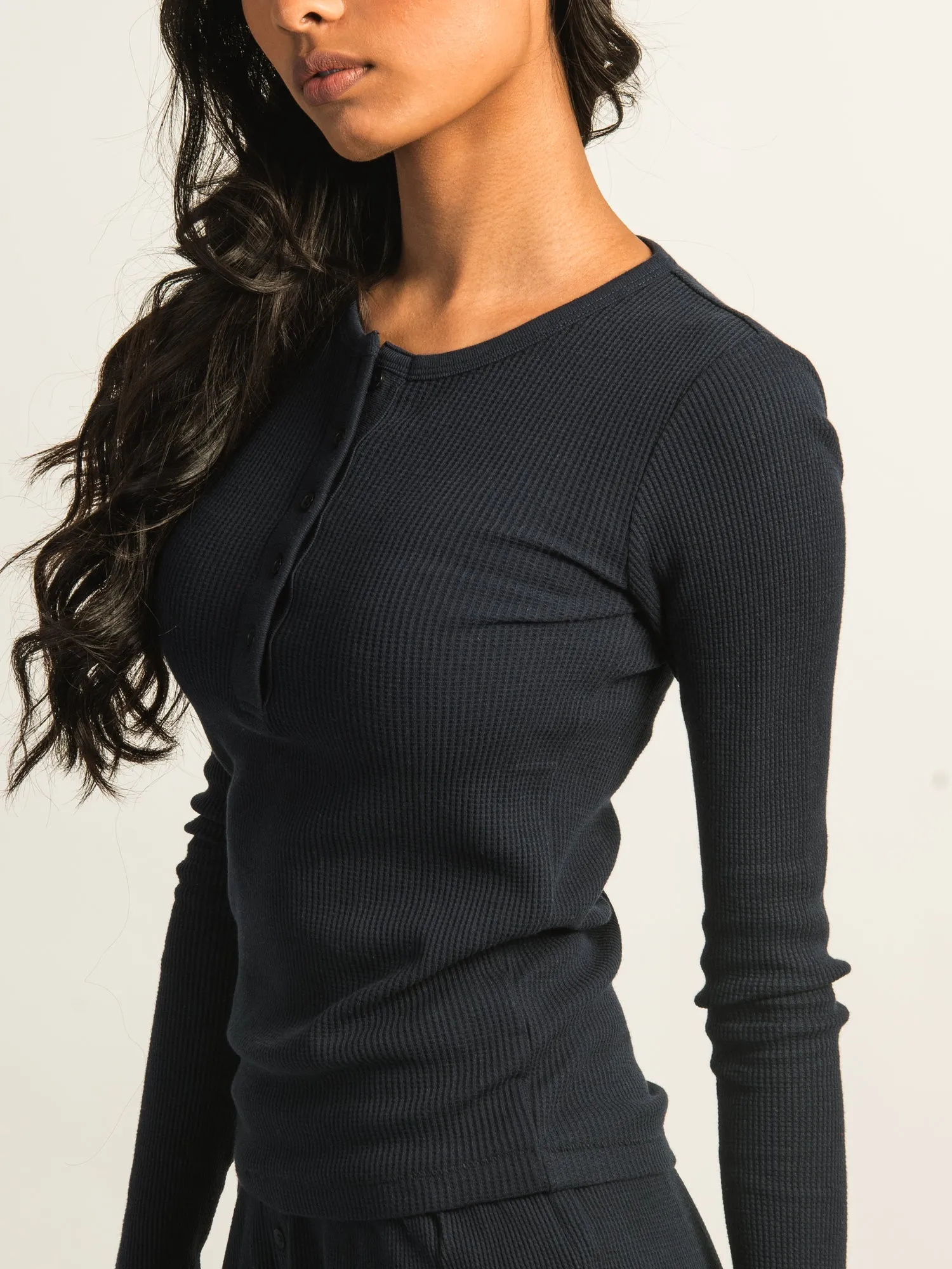 HARLOW WINNIE WAFFLE HENLEY - NAVY sold by Boathouse product image thumbnail 4