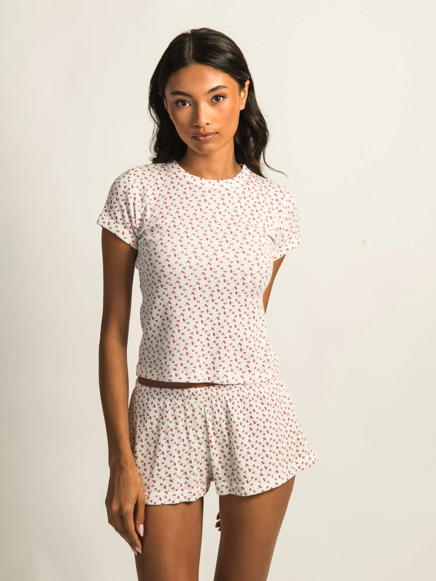 HARLOW ALLIE WAFFLE TEE - DITSY sold by Boathouse