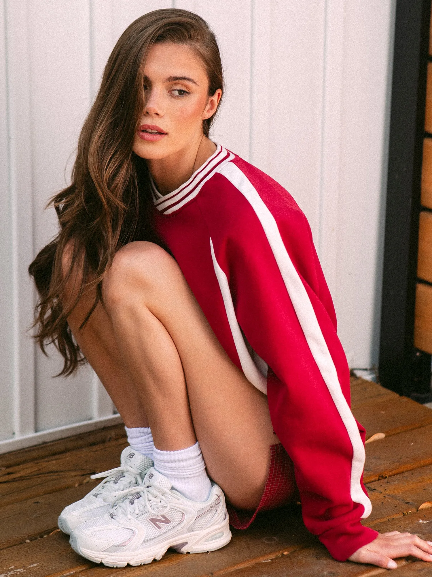 HARLOW CHARLIE CREWNECK - RUBY sold by Boathouse