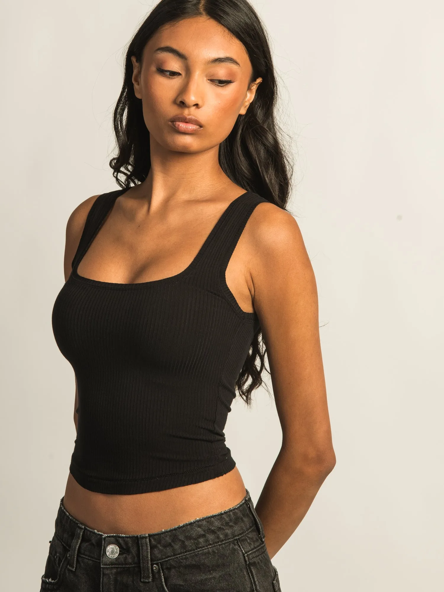 HARLOW ESSENTIAL LUXE TANK TOP - BLACK sold by Boathouse product image thumbnail 3