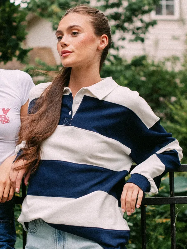 HARLOW RORY RUGBY LONG SLEEVE - NAVY sold by Boathouse