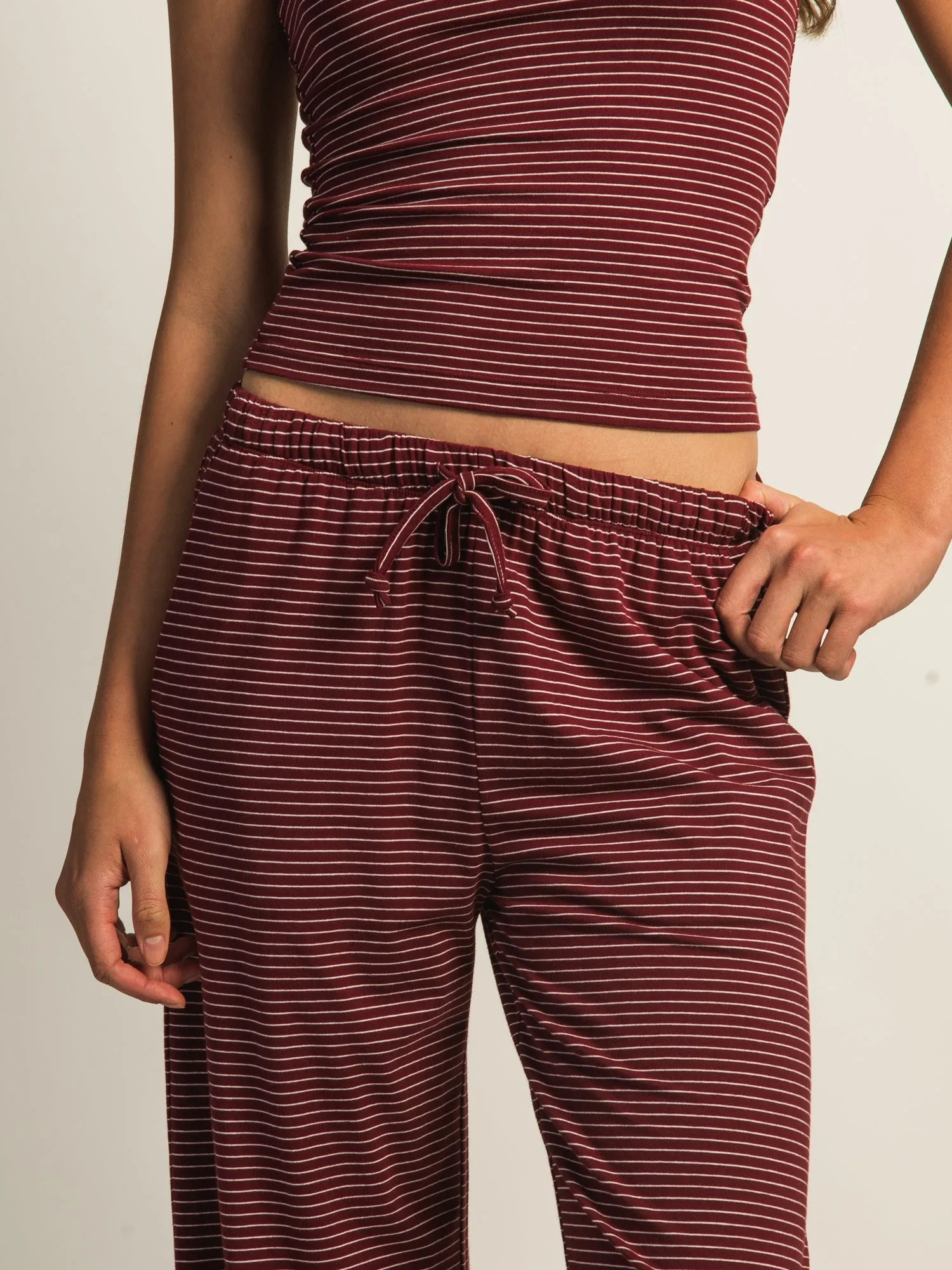 HARLOW SUNNI STRIPE JERSEY PANT - BURGUNDY sold by Boathouse product image thumbnail 3