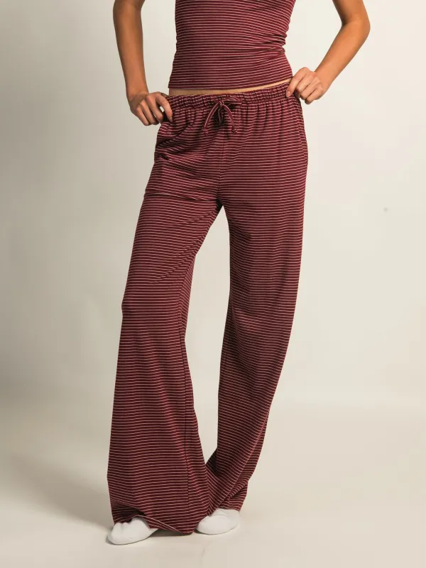 HARLOW SUNNI STRIPE JERSEY PANT - BURGUNDY sold by Boathouse