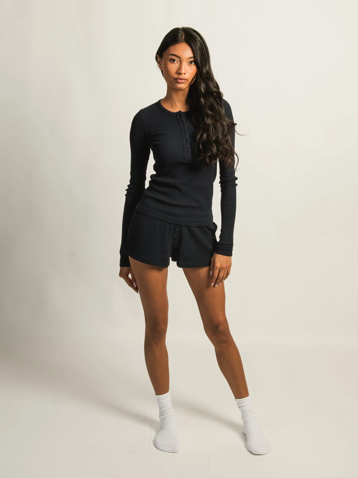 HARLOW ALLIE WAFFLE SHORT - NAVY sold by Boathouse product image thumbnail 3