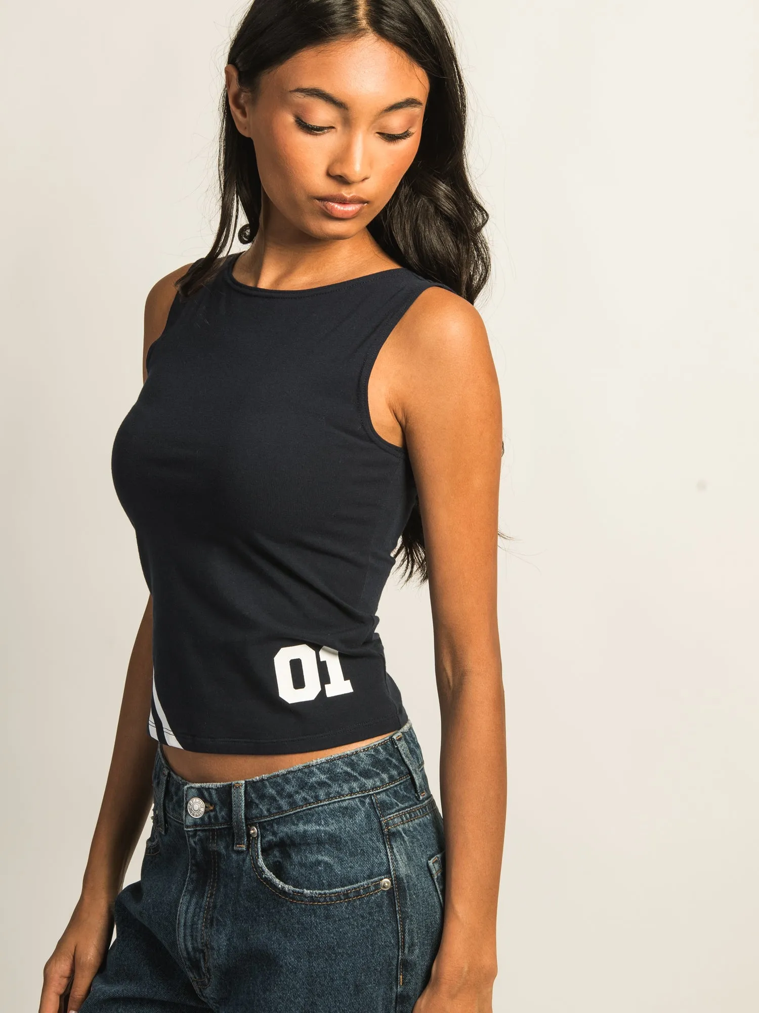 HARLOW PARIS PRINT TANK TOP - NAVY sold by Boathouse product image thumbnail 5