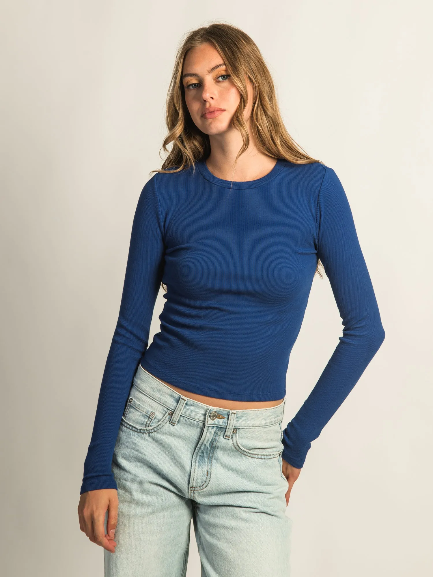 HARLOW ESSENTIAL CREWNECK LONG SLEEVE TEE - COBALT sold by Boathouse