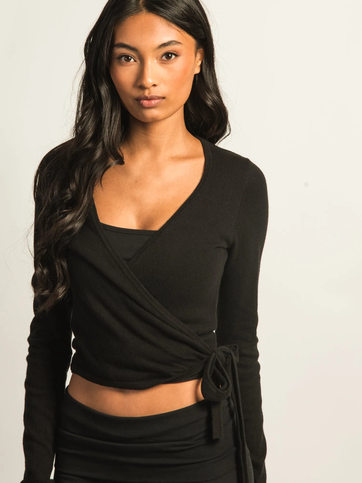 HARLOW GIA WRAP SWEATER - BLACK sold by Boathouse product image thumbnail 5