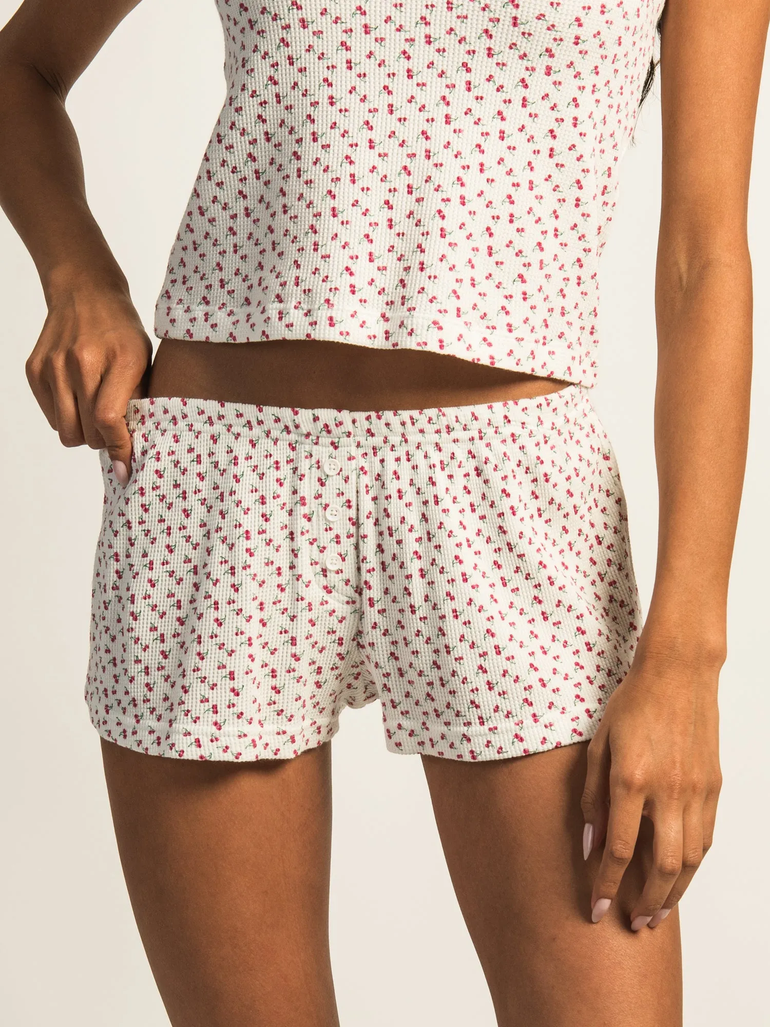 HARLOW ALLIE DITSY WAFFLE SHORT - OFF WHITE sold by Boathouse