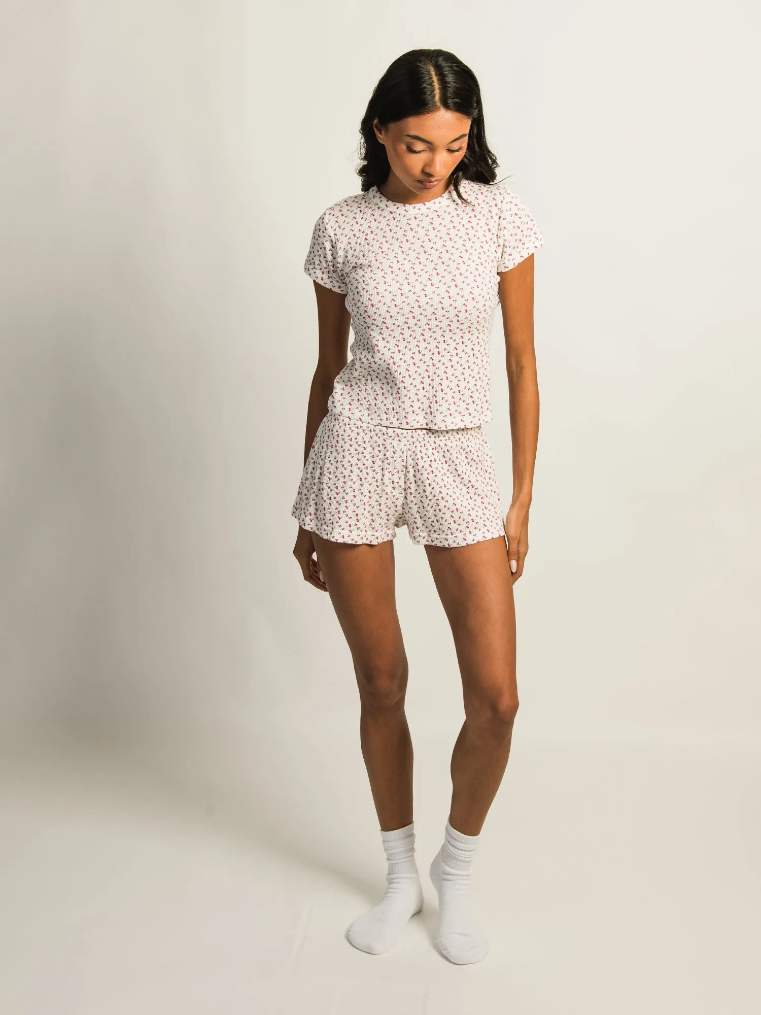 HARLOW ALLIE DITSY WAFFLE SHORT - OFF WHITE sold by Boathouse product image thumbnail 2