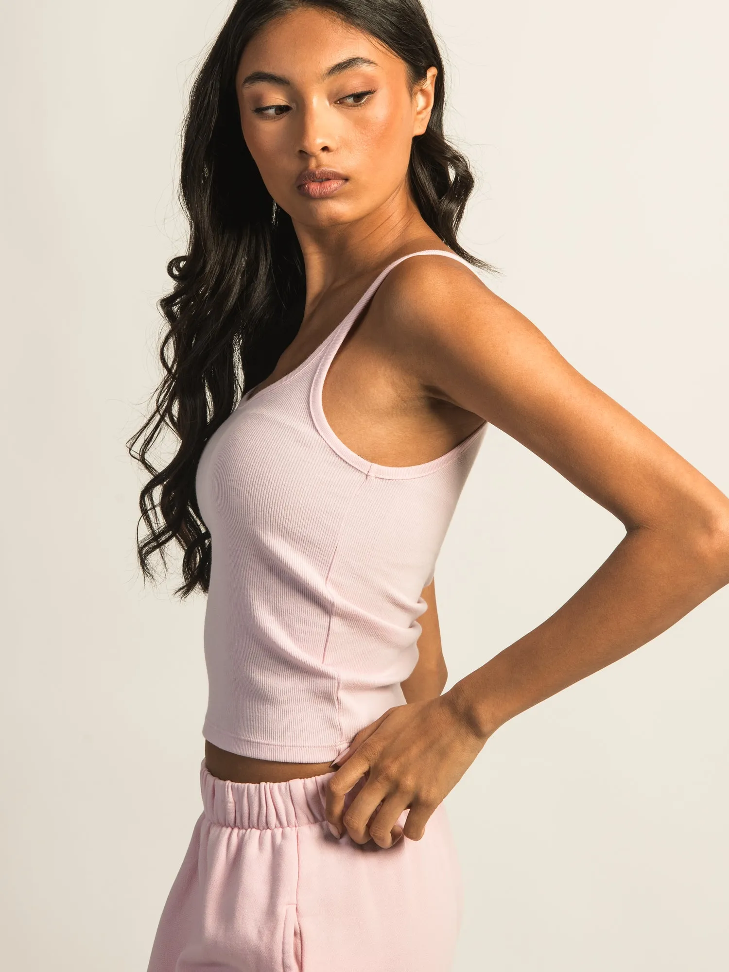 HARLOW ESSENTIAL RIBBED TANK TOP - LIGHT PINK sold by Boathouse product image thumbnail 5