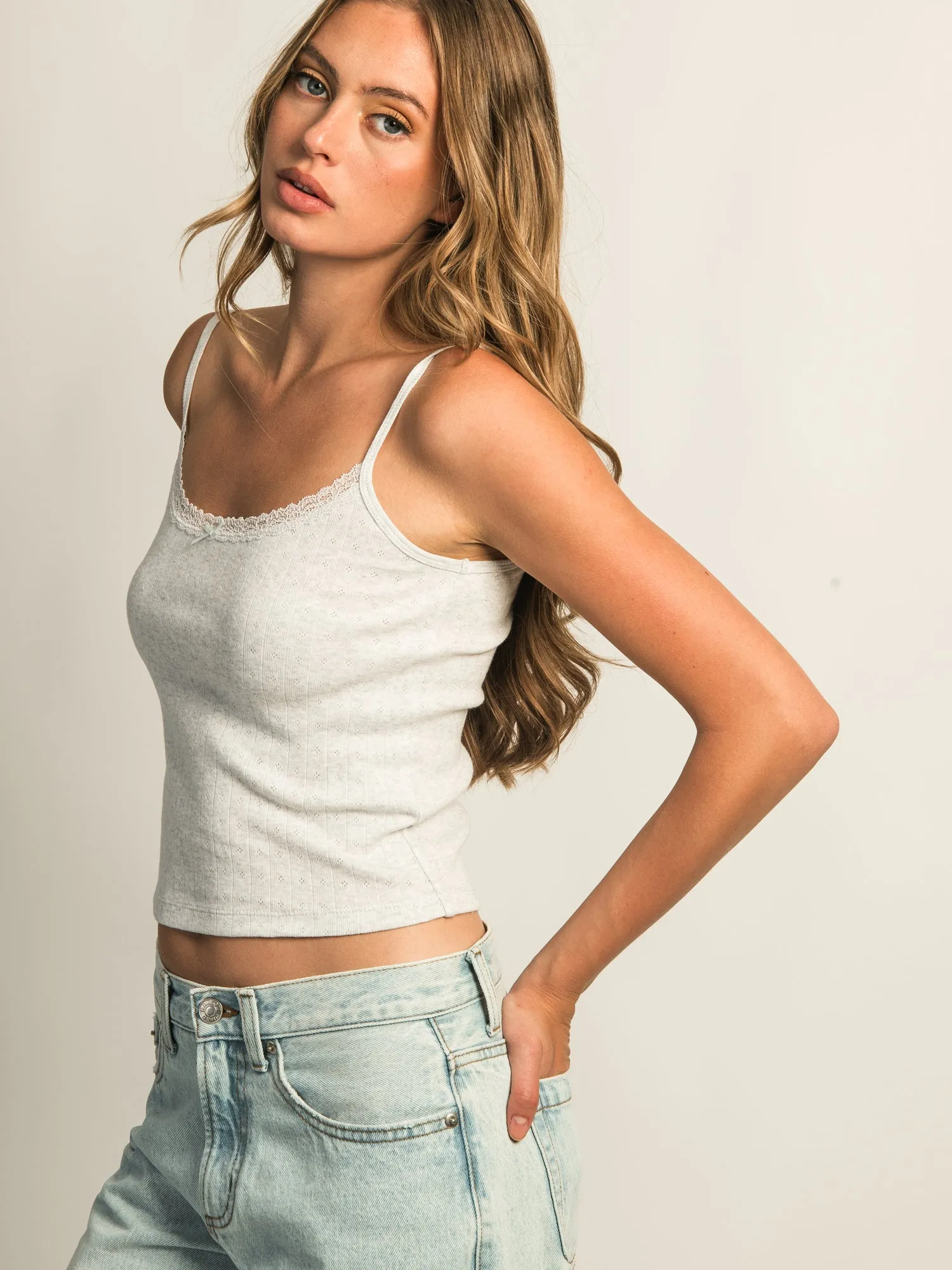 HARLOW MALLORY MELANGE TANK TOP - CLOUD sold by Boathouse product image thumbnail 4
