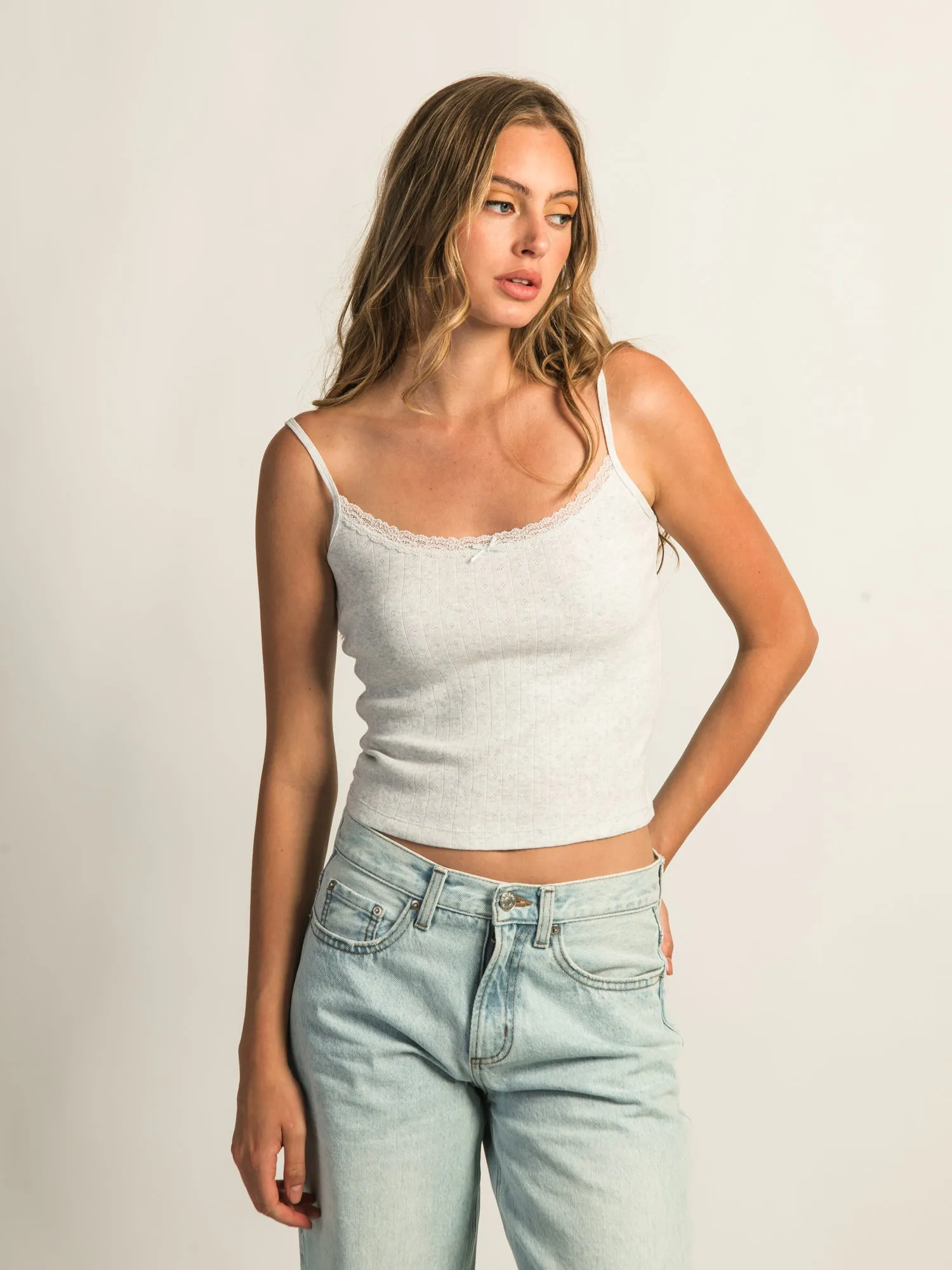 HARLOW MALLORY MELANGE TANK TOP - CLOUD sold by Boathouse