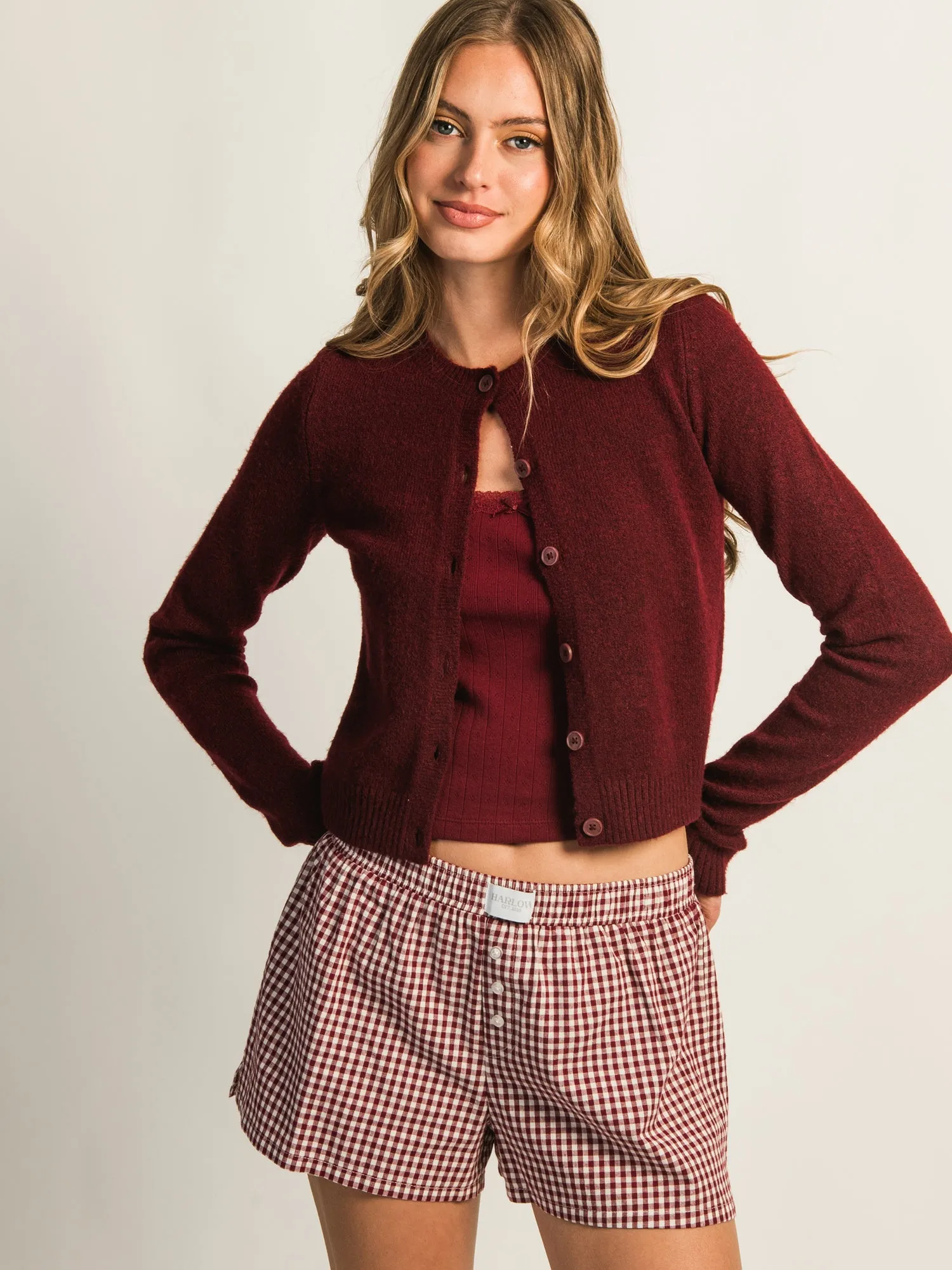HARLOW COLLINS CARDIGAN - BURGUNDY sold by Boathouse product image thumbnail 2