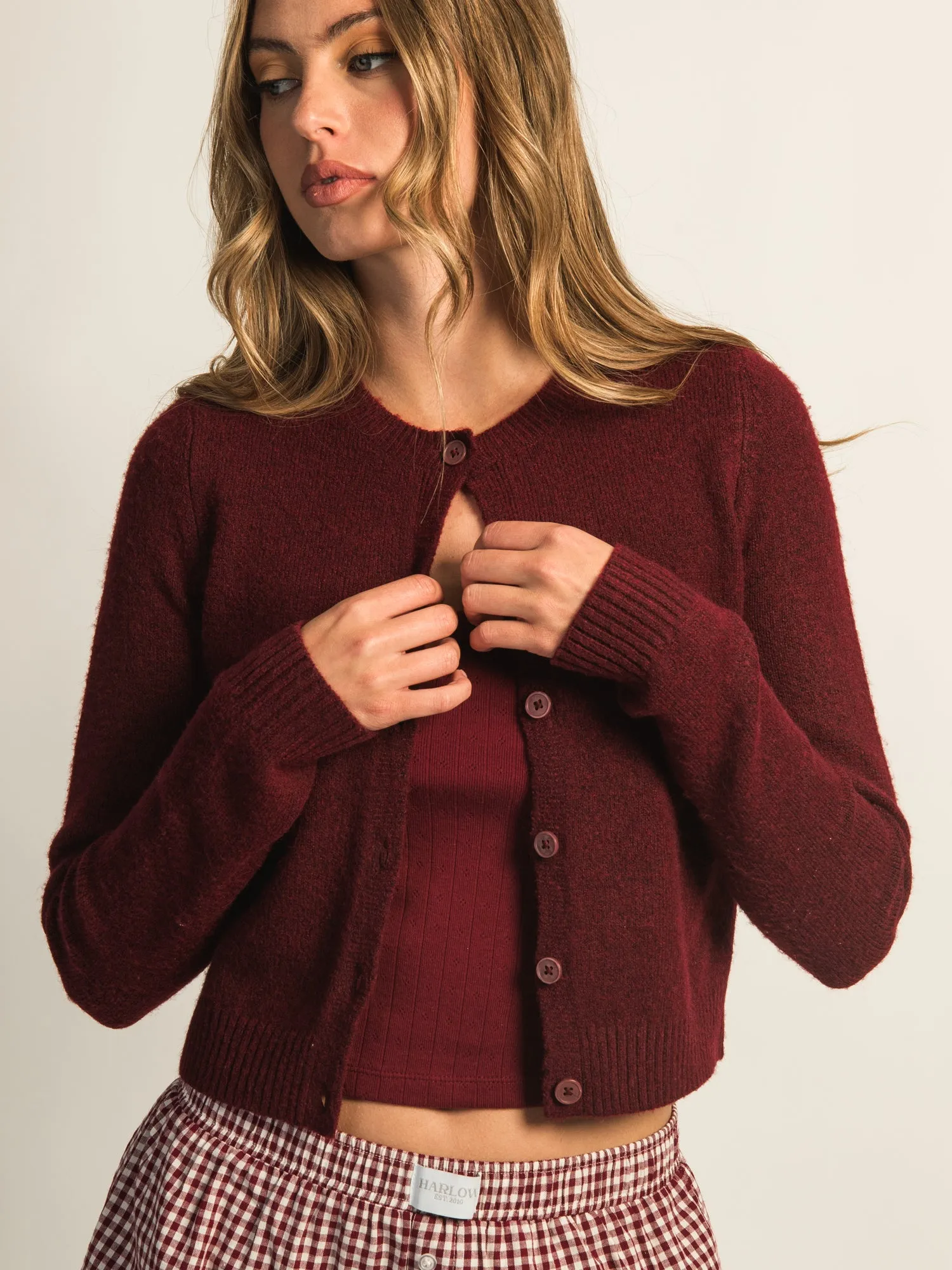 HARLOW COLLINS CARDIGAN - BURGUNDY sold by Boathouse product image thumbnail 5
