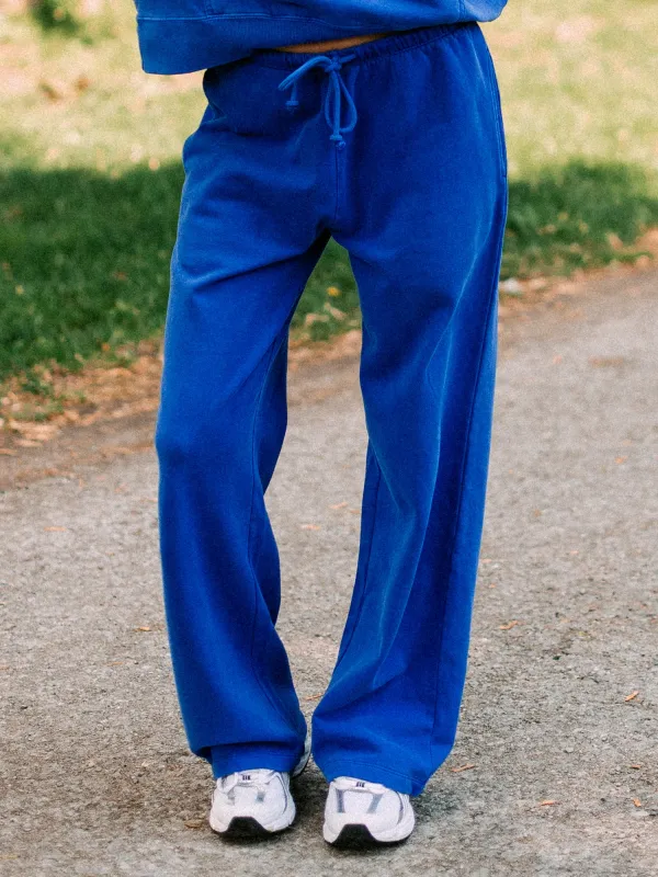 HARLOW STELLA STRAIGHT LEG SWEATPANT - COBALT made by Harlow