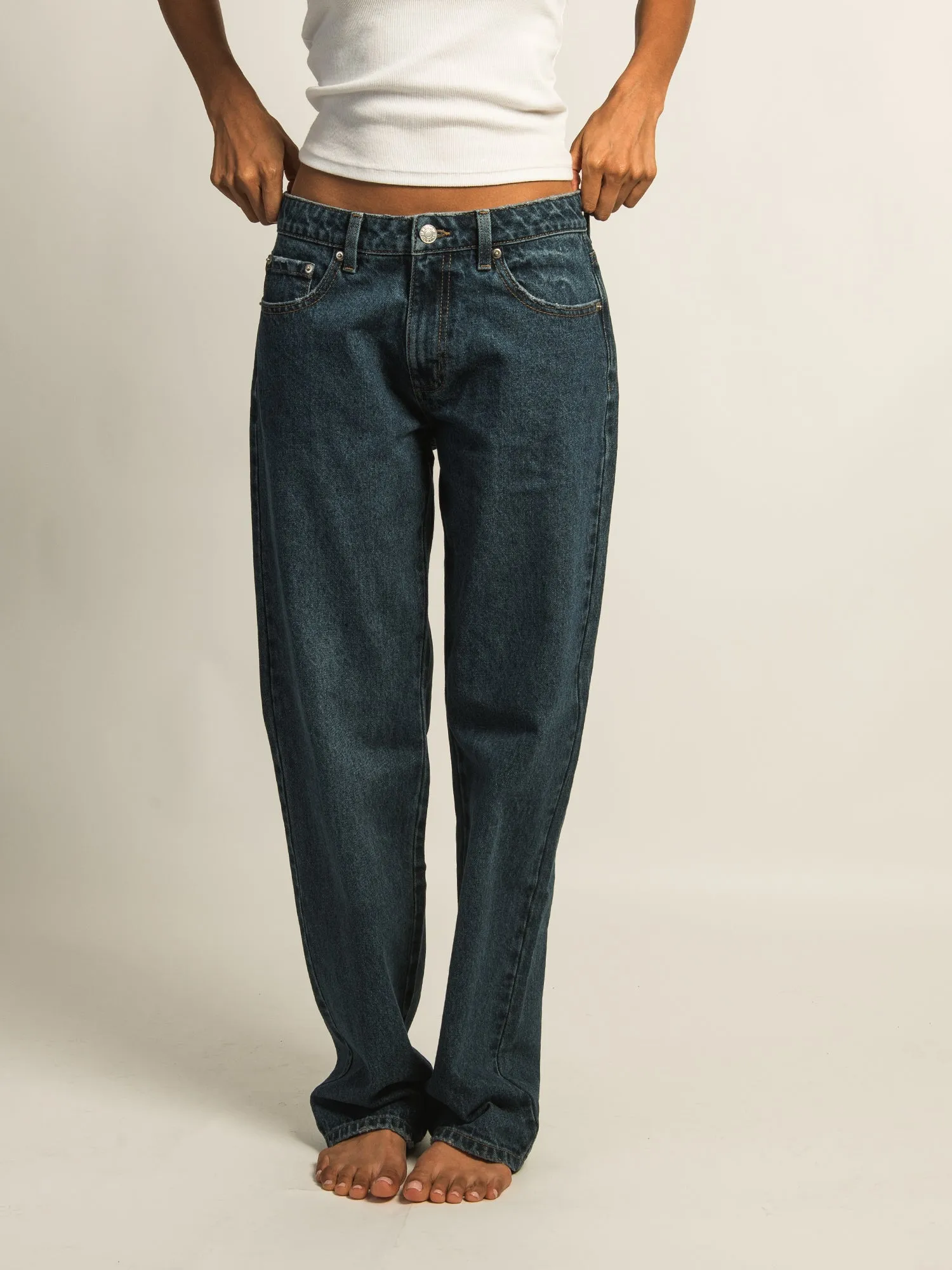 HARLOW BAGGY JEAN - DARK WASH sold by Boathouse