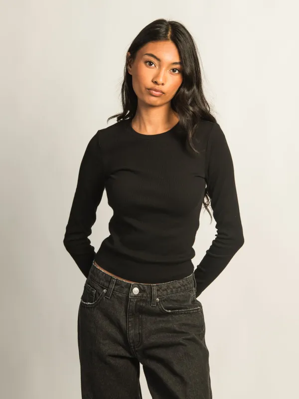 HARLOW ESSENTIAL CREWNECK LONGSLEEVE - BLACK sold by Boathouse