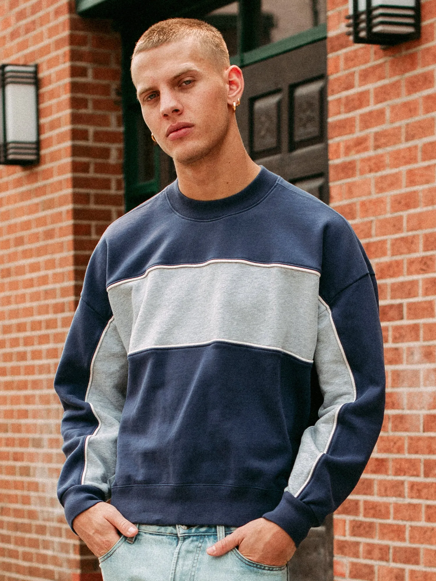 KOLBY STRIPED RELAXED CREW FIT - PERIWINKLE sold by Boathouse