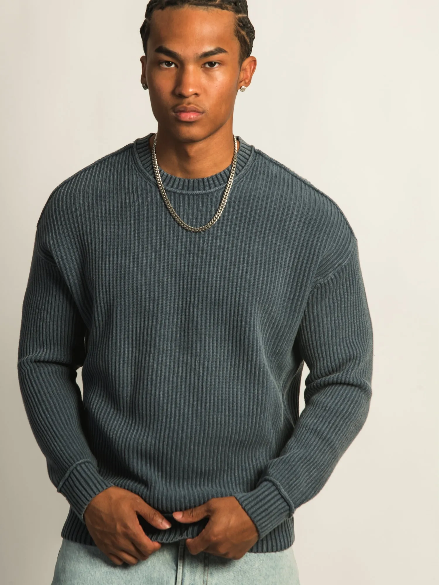 KOLBY RIB KNIT SWEATER - BLUE sold by Boathouse product image thumbnail 2