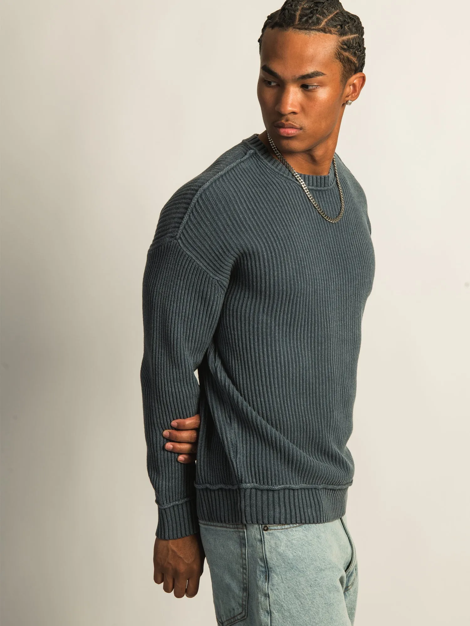 KOLBY RIB KNIT SWEATER - BLUE sold by Boathouse product image thumbnail 3