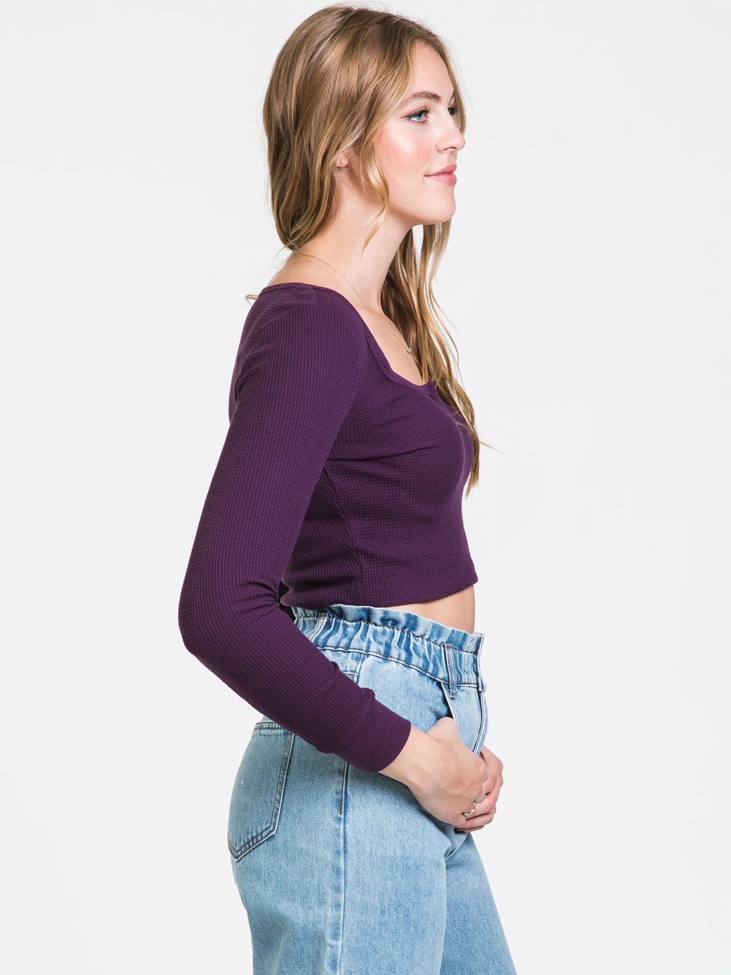 HARLOW KYLIE LONG SLEEVE NOTCH TEE - CLEARANCE sold by Boathouse product image thumbnail 3