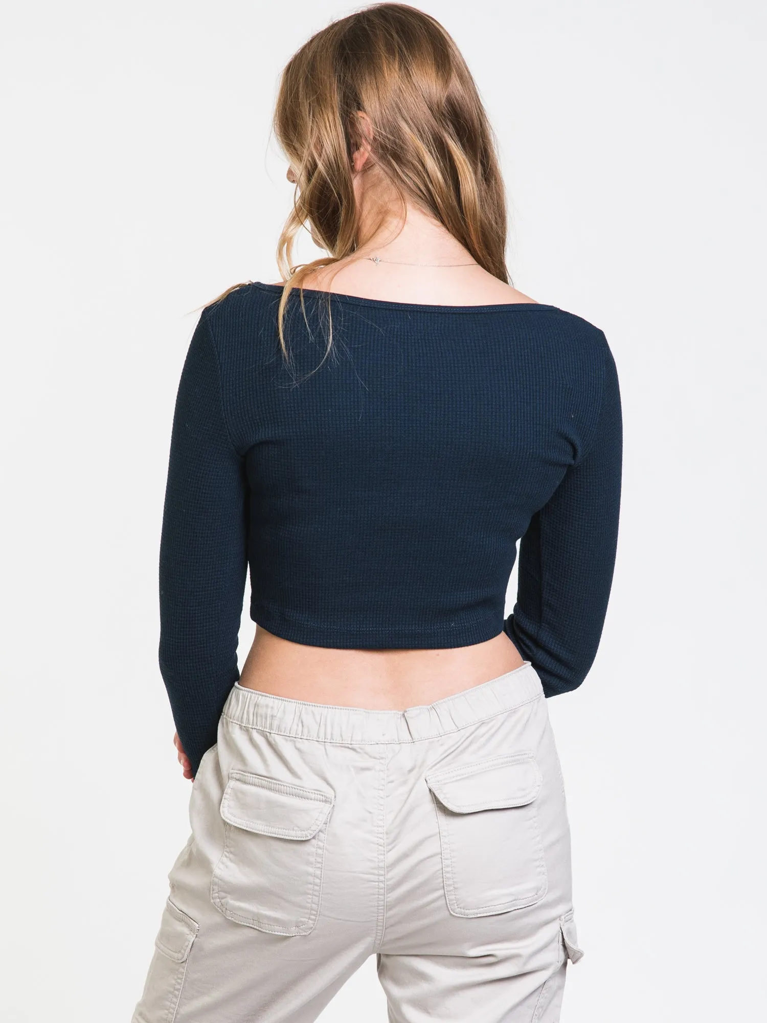 HARLOW KYLIE LONG SLEEVE NOTCH TEE - CLEARANCE sold by Boathouse product image thumbnail 2