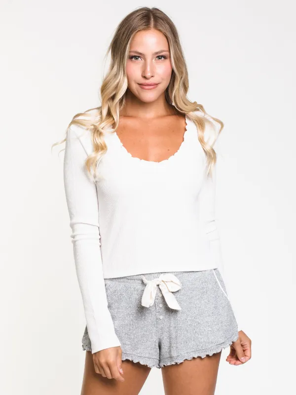 MYKENNA WAFFLE VNECK - CLEARANCE sold by Boathouse